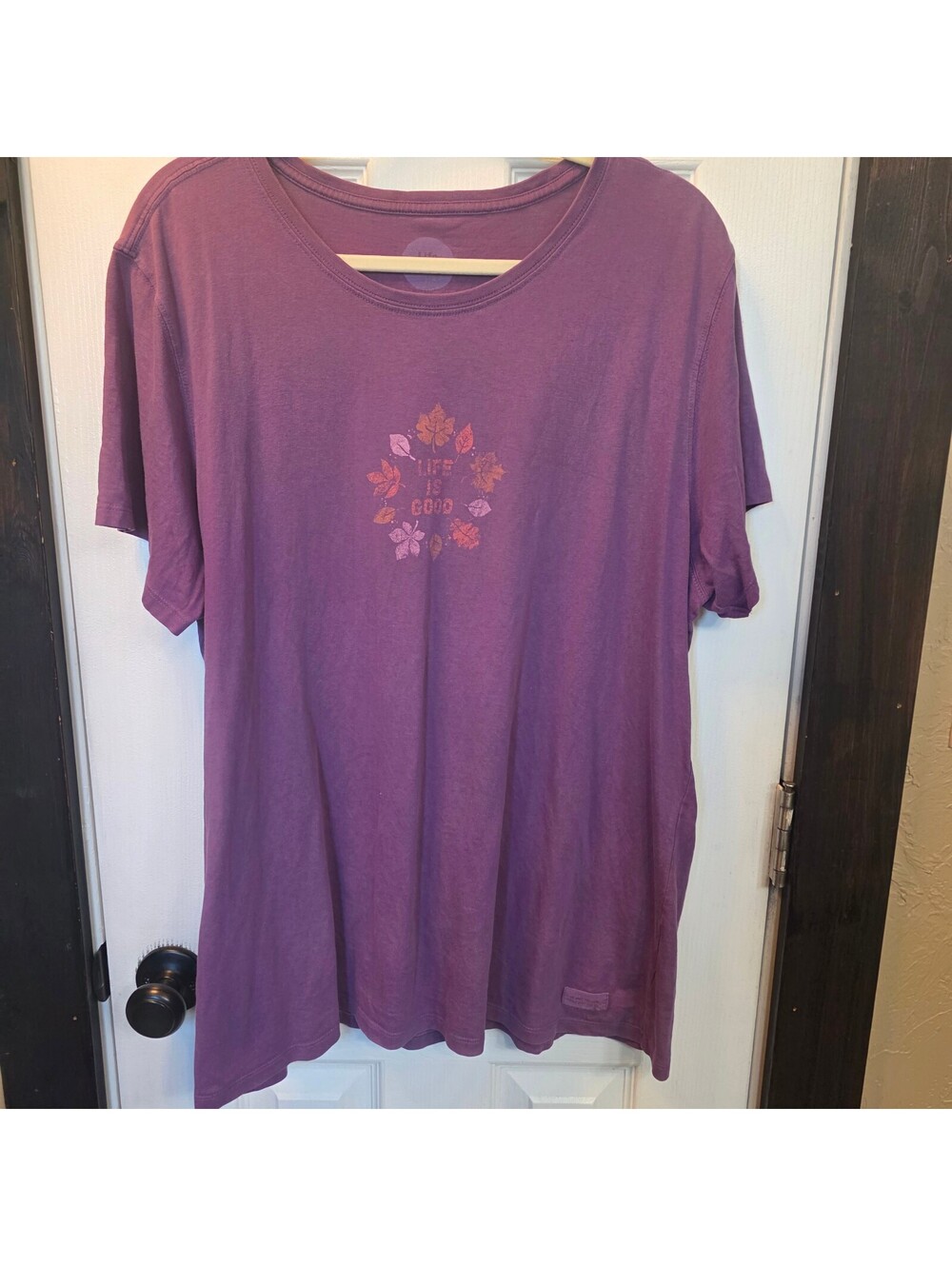 Life is Good Women's Purple Fall Graphic T-Shirt Size XXL